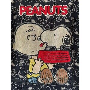 Peanuts Charley Brown Snoopy t-shirt rhinestone stone top size S/M oversized